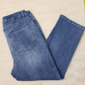 Soft Surroundings Jeans Ultimate High Rise Yoke Crop Womens 14 Preppy